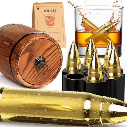 Stainless Steel Whiskey Bullet Stones Gift Set