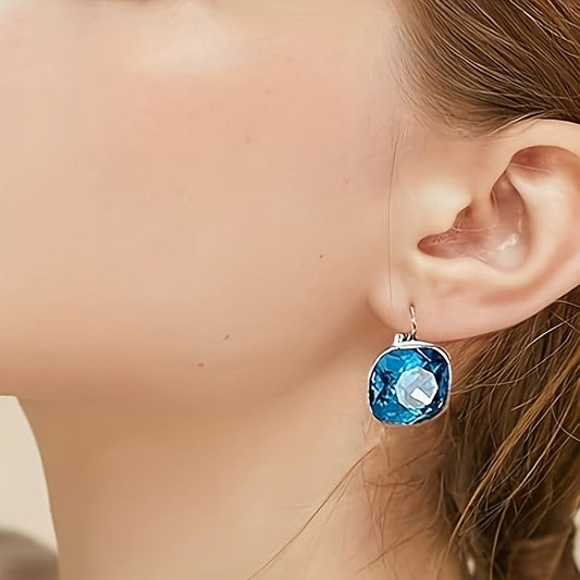 Drop Earrings 18K White Gold Plated Crystal Hypoallergenic Drop Earrings Women's Jewelry