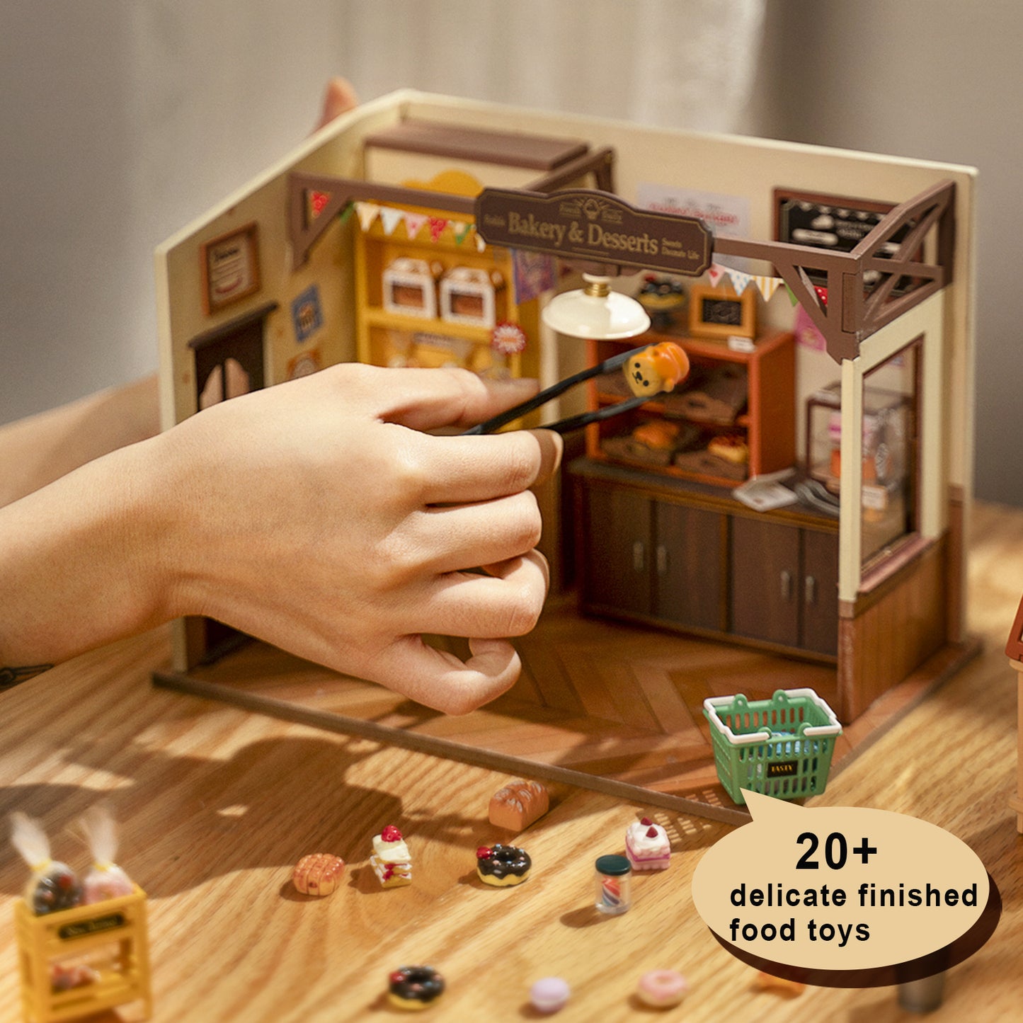 Robotime Rolife Becka's Baking House DIY Miniature House for Kids Children 3D Wooden Assembly Toys Easy Connection Home Decorate