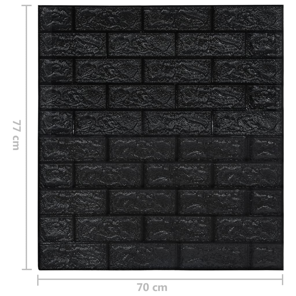 3D Wallpaper Bricks Self-adhesive 40 pcs Black