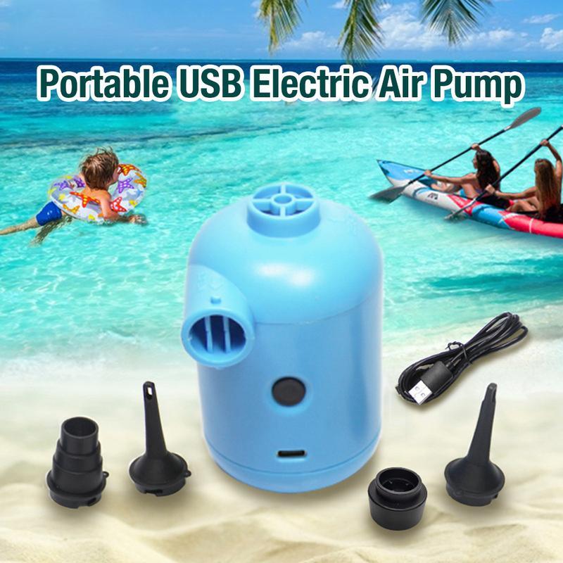 USB Electric Air Pump Portable Air Pump With 3 Nozzles Inflator For Swimming Pool Air Mattress Inflatable Boat