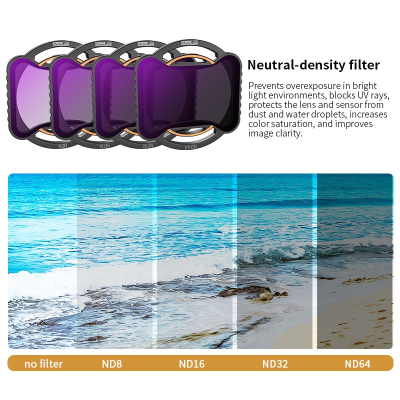 STARTRC Avata 2 ND Filters Set, 4 Pack ND8 ND16 ND32 ND64 Filter Compatible with DJI Avata 2, Neutral Density Camera Lens ND Filter