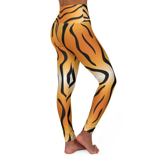 High Waisted Yoga Leggings, Tiger Stripes