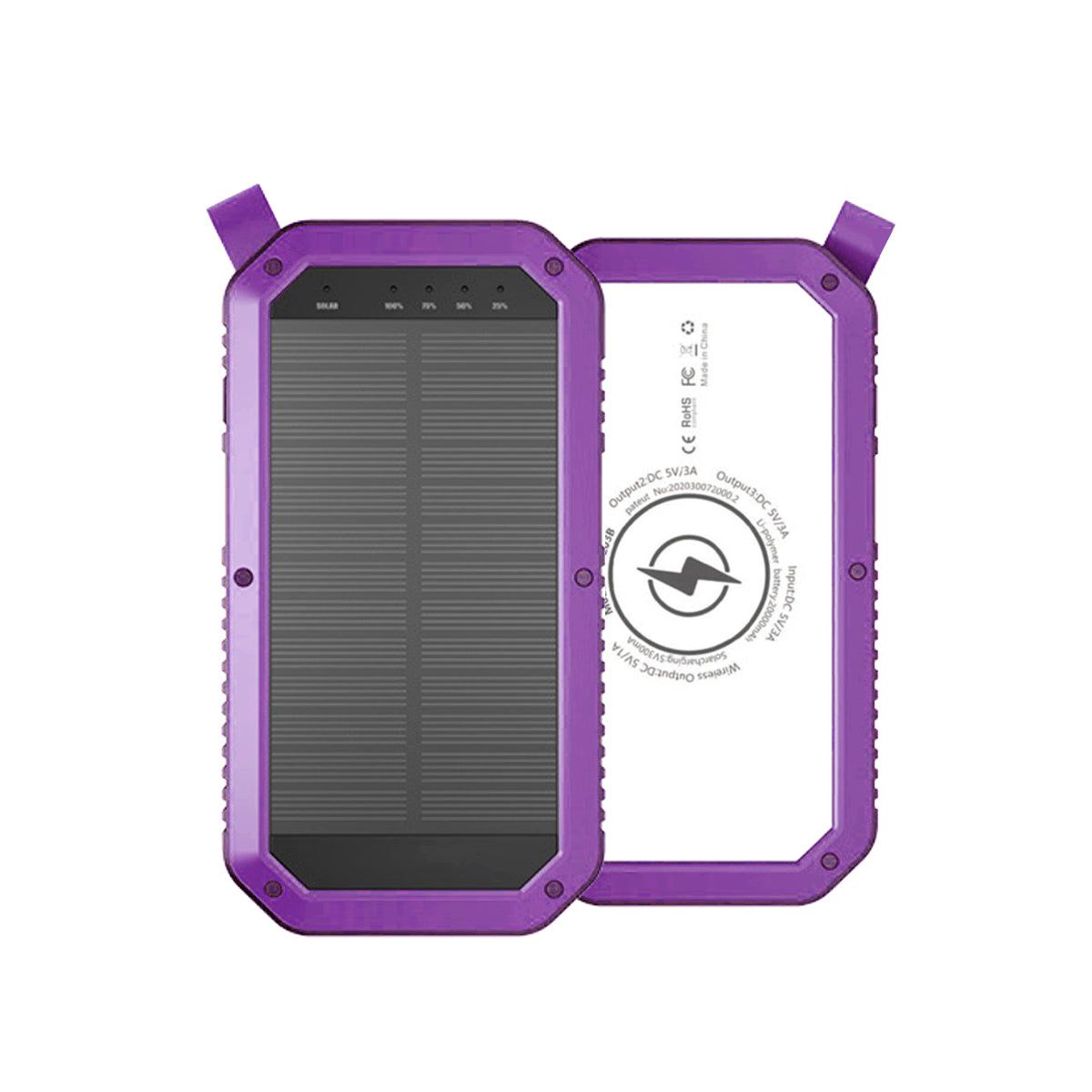 Sun Chaser Mini Solar Powered Wireless Phone Charger 10; 000 mAh With LED Flood Light