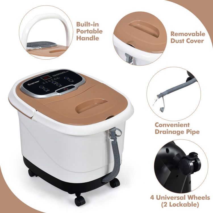 Portable All-In-One Heated Foot Spa Bath Motorized Massager