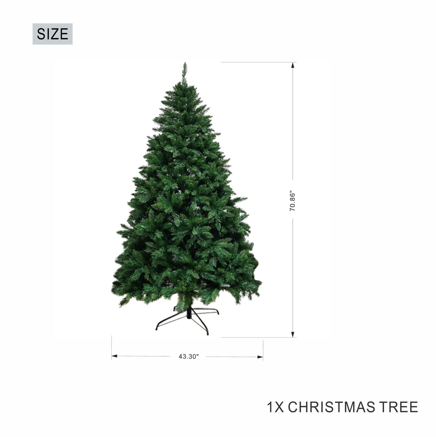 6FT Classic Christmas Tree with 1204 Branch Tips, Flame-Retardant PVC, Environmentally Friendly Artificial