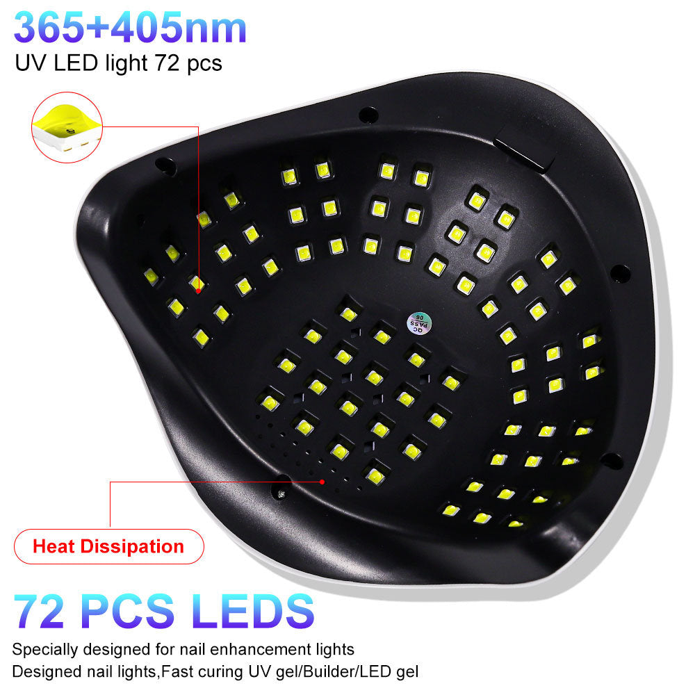 72LEDs Nail Drying Lamp For Manicure Professional Led UV Drying Lamp With Auto Sensor Smart Nail Salon Equipment Tools