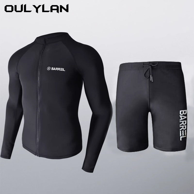 Oulylan Drying Men Swimsuit Diving Suit Long Sleeve Quick Wetsuit Summer Sun Protection Spearfishing Swim Surfing Training Suits