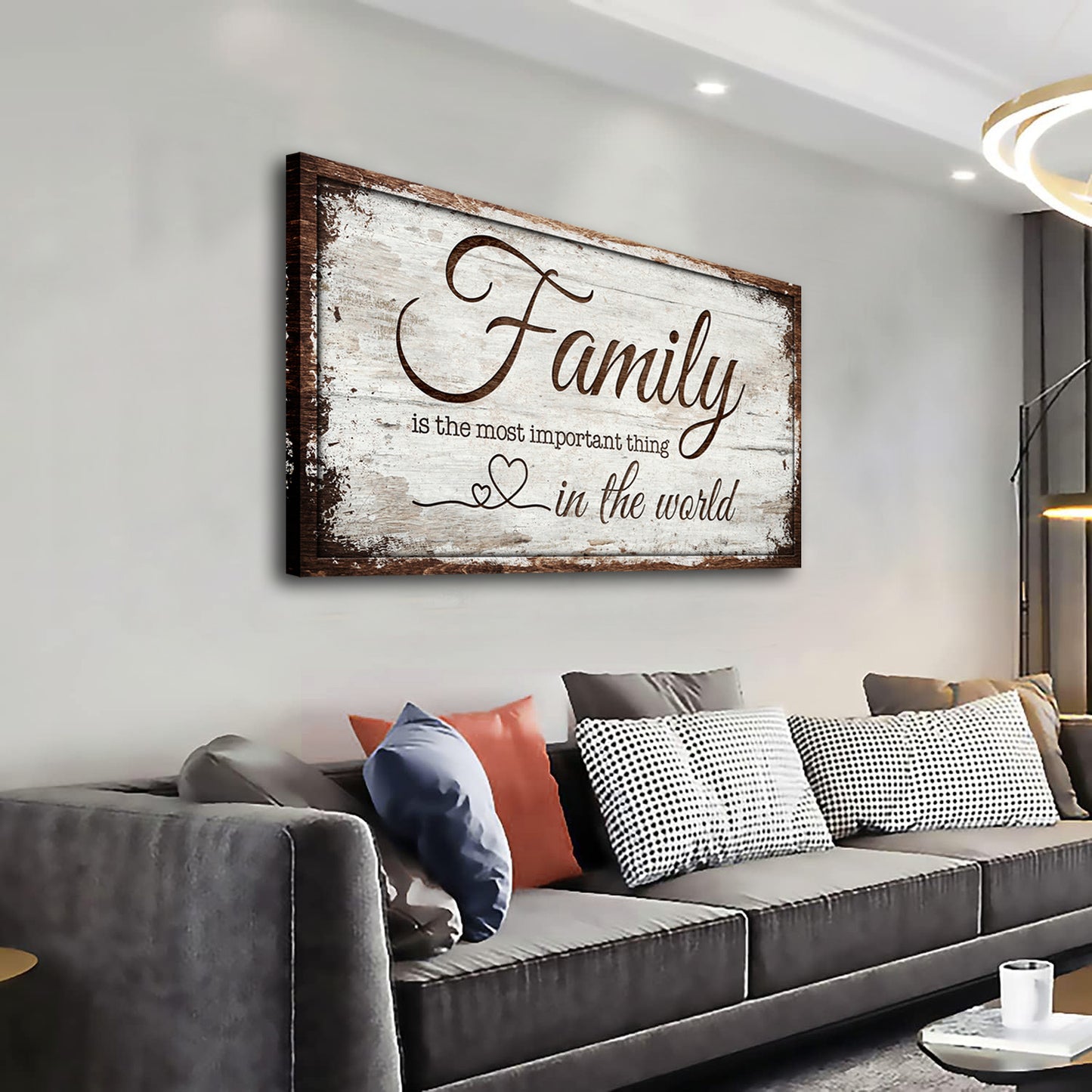 Family is Important Quotes Canvas Wall Art for Living Room|Family Wall Art|Family Prints Signs Framed|Family Wall Decor|Retro Picture Painting Artwork for Bedroom,Dining Room,Farmhouse,Home 20x40