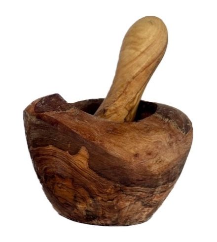 Olive Wood Rustic Mortar and Pestle