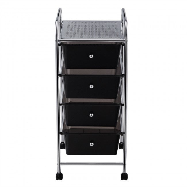 4-Drawer Cart Storage Bin Organizer Rolling with Plastic Drawers