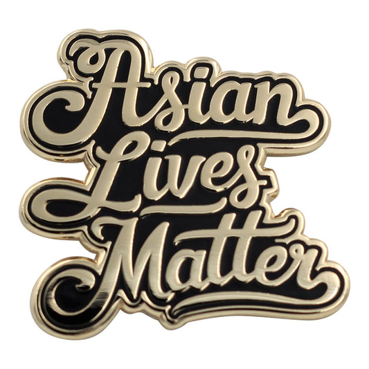 Asian Lives Matter Enamel Pin - Black and Gold Lapel Pins