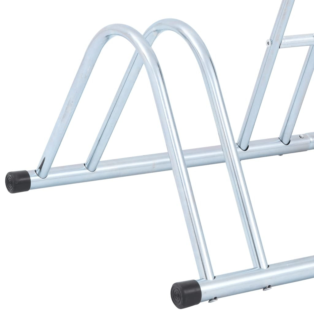 Bicycle Stand for 4 Bikes Floor Freestanding Galvanized Steel