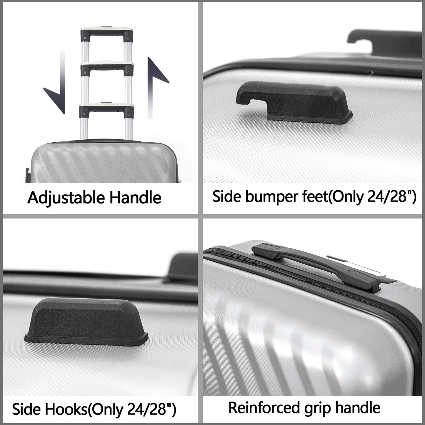 Hardside Lightweight Luggage Featuring 4-Spinning Wheel Robust ABS and Secure TSA Lock Luggage Set 3 Pieces(20/24/28 Inches) Women and Men