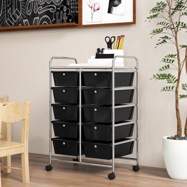 10-Drawer Rolling Storage Cart