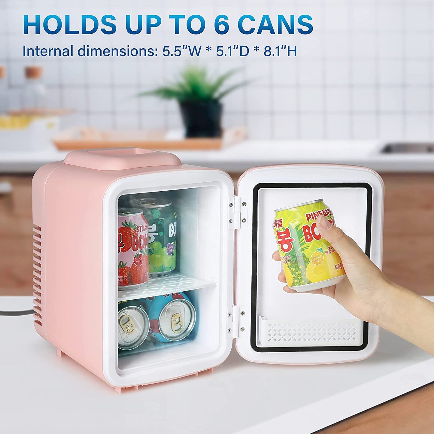 Simple Deluxe Mini Fridge: Compact Portable Cooler & Warmer for Skincare, Beverages, Food, and Cosmetics