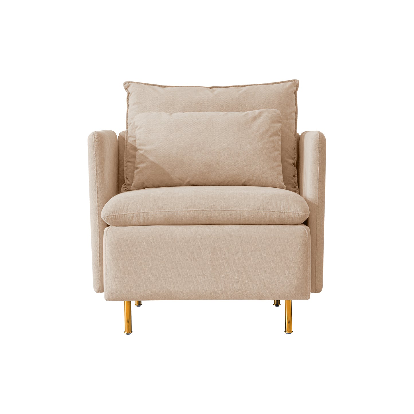 Modern fabric accent armchair;  upholstered single sofa chair;  Beige Cotton Linen-30.7''