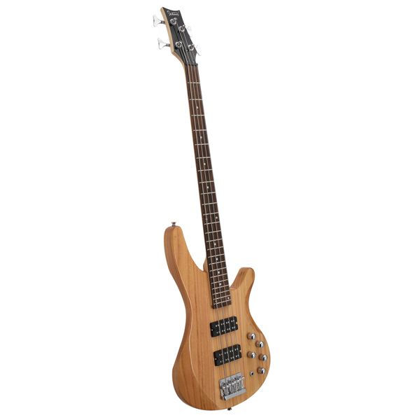 [Do Not Sell on Amazon]Glarry 44 Inch GIB 4 String H-H Pickup Laurel Wood Fingerboard Electric Bass Guitar with Bag and other Accessories Burlywood