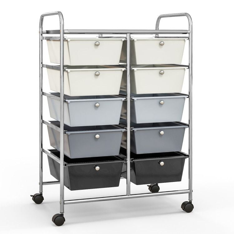 10-Drawer Rolling Storage Cart