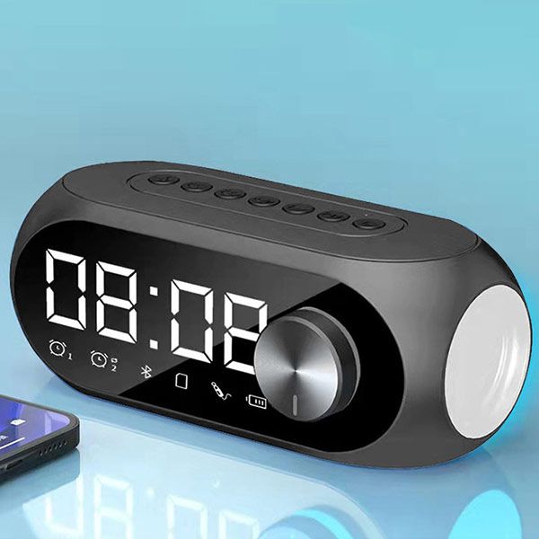 S8 Wireless Bluetooth Speaker HD Led Display Multifunction Stereo Bass Speakers Alarm Clock FM Radio TF Card Aux Music Playback.