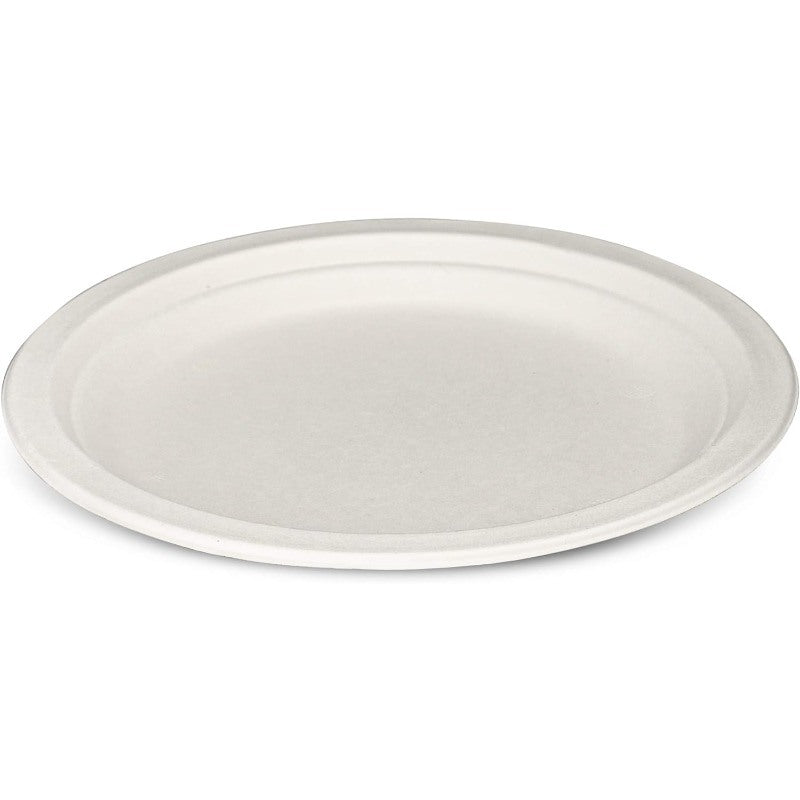 100% Compostable 9 Inch Heavy-Duty Paper Plates [250 Pack] Eco-Friendly Disposable Sugarcane Plates