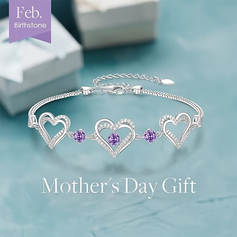 Elegant Heart-Shaped Zircon Bracelet -  Sparkling Charm for Everyday Wear