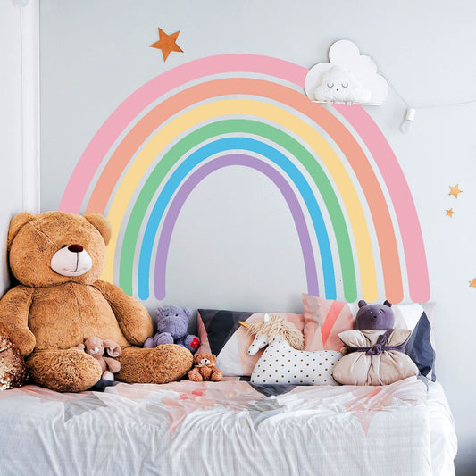 Rainbow Wall Decals Peel and Stick Rainbow Wall Sticker Decals Boho Rainbow Decor for Kids Bedroom Nursery Decor