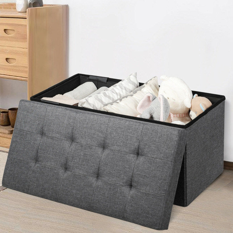 31.5 Inch Storage Ottoman Footrest with Removable Storage Bin