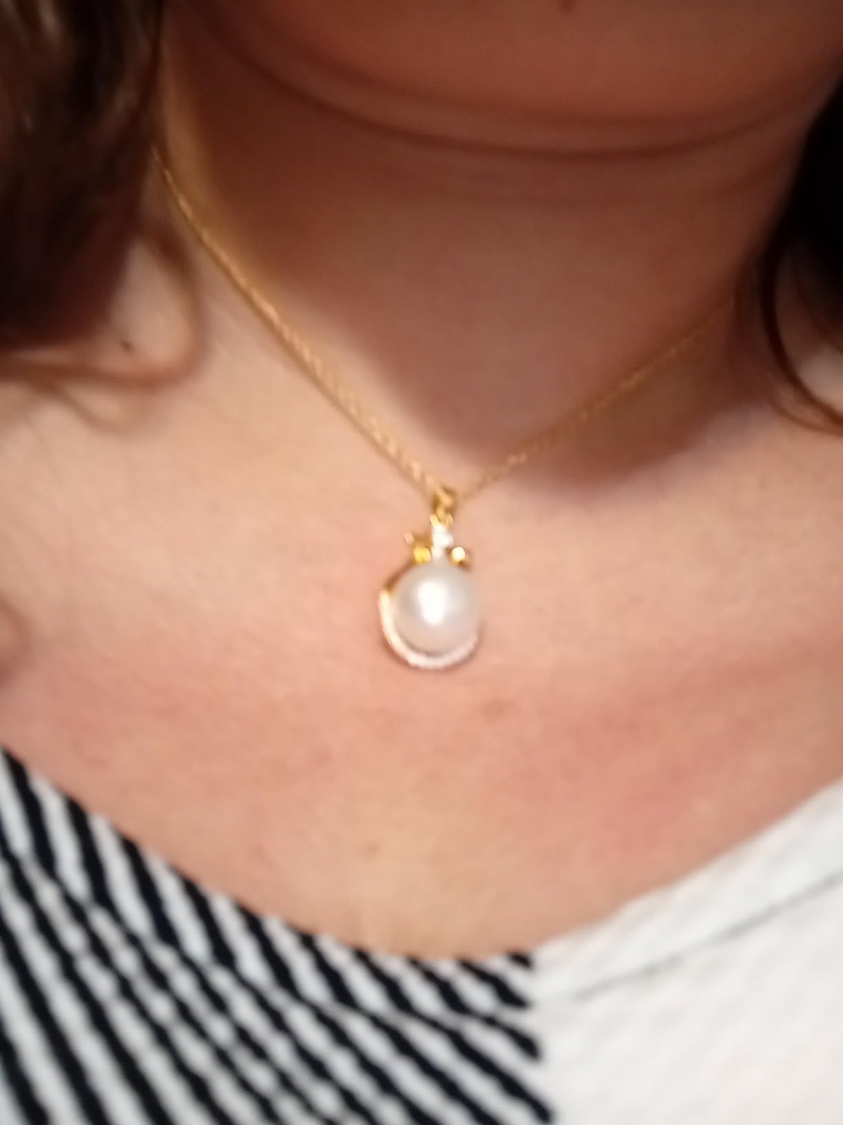 "Pearl Necklace for Women, 18K Gold Plated Real Pearl Pendant,  Genuine Premium AAA Top Grade Freshwater Pearl,  925 Sterling Silver Jewelry, Anniversary Birthday Wedding Gifts for Women (11mm)"