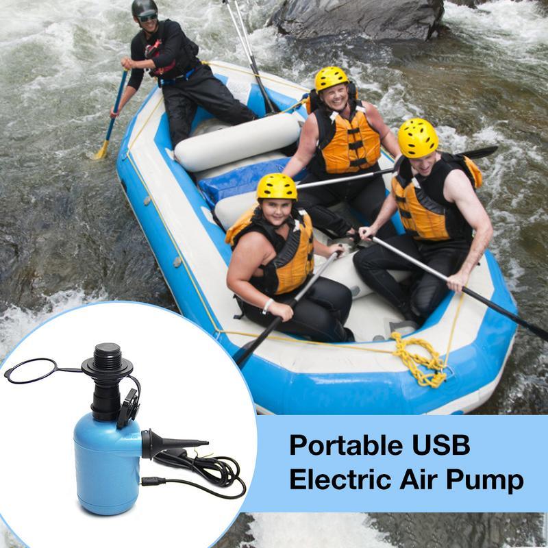 USB Electric Air Pump Portable Air Pump With 3 Nozzles Inflator For Swimming Pool Air Mattress Inflatable Boat