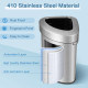 60L Stainless Corner Steel Trash Bin with Lid and Anti-slip Bottom