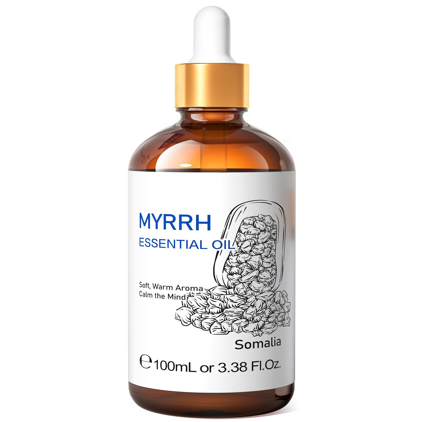 HIQILI 100ML Myrrh Essential Oils,100% Pure Nature for Aromatherapy, Diffuser, Humidifier, Massage, Relieving Stress, Fragrance