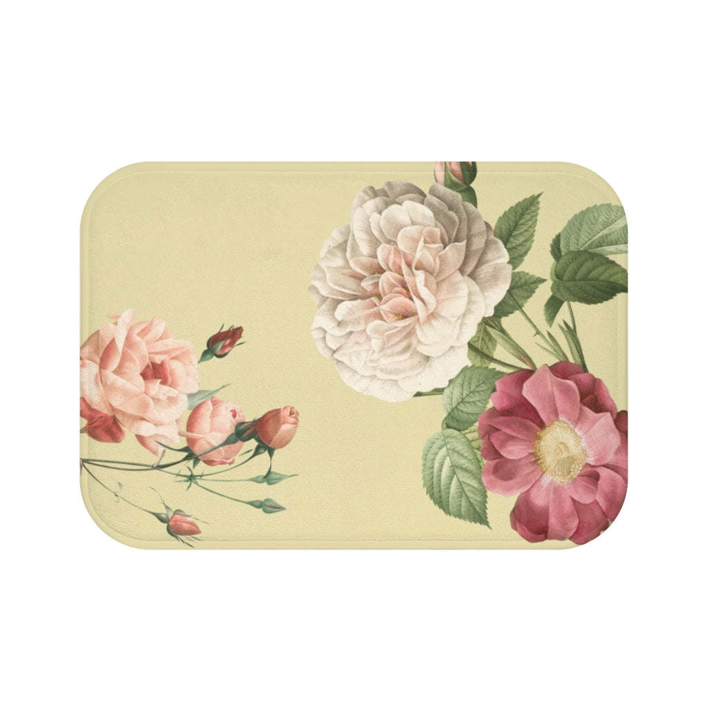 Romantic Floral Print Bath Mat Home Accents