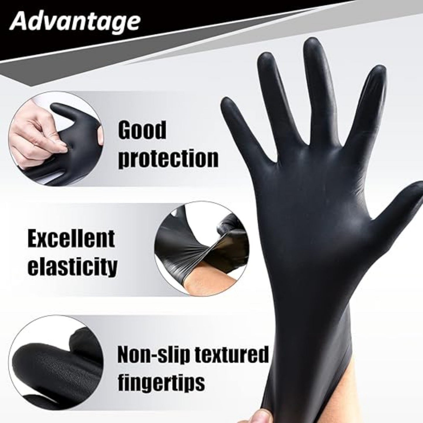 200pcs Black disposable nitrile gloves  are used for safe household cleaning in work, kitchen, cooking, and garden environments(Prohibited from selling on Amazon)Ban on Amazon sales