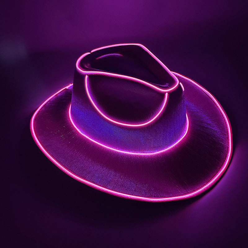 Light Up Holographic Space Cowboy Cowgirl Hat