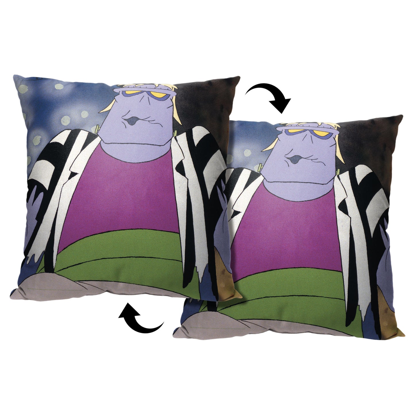 WB Beetlejuice Animated Fraken Beetle Printed Throw Pillow, 18"x18"