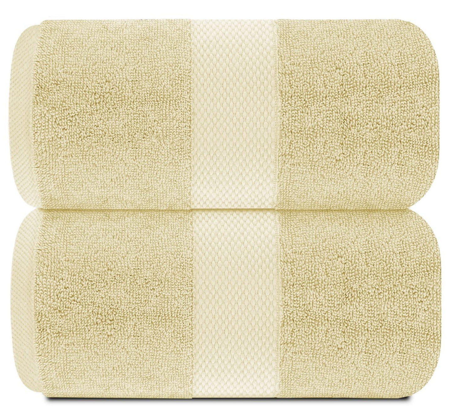 Luxury Soft Beige Bath Sheet Towels 650 GSM Cotton Luxury Bath Towels 2 Pack Extra Large 35x70 inch Highly Absorbent and Quick Dry Hotel Collection Extra Large Bath Towels Oversized