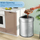 60L Stainless Corner Steel Trash Bin with Lid and Anti-slip Bottom