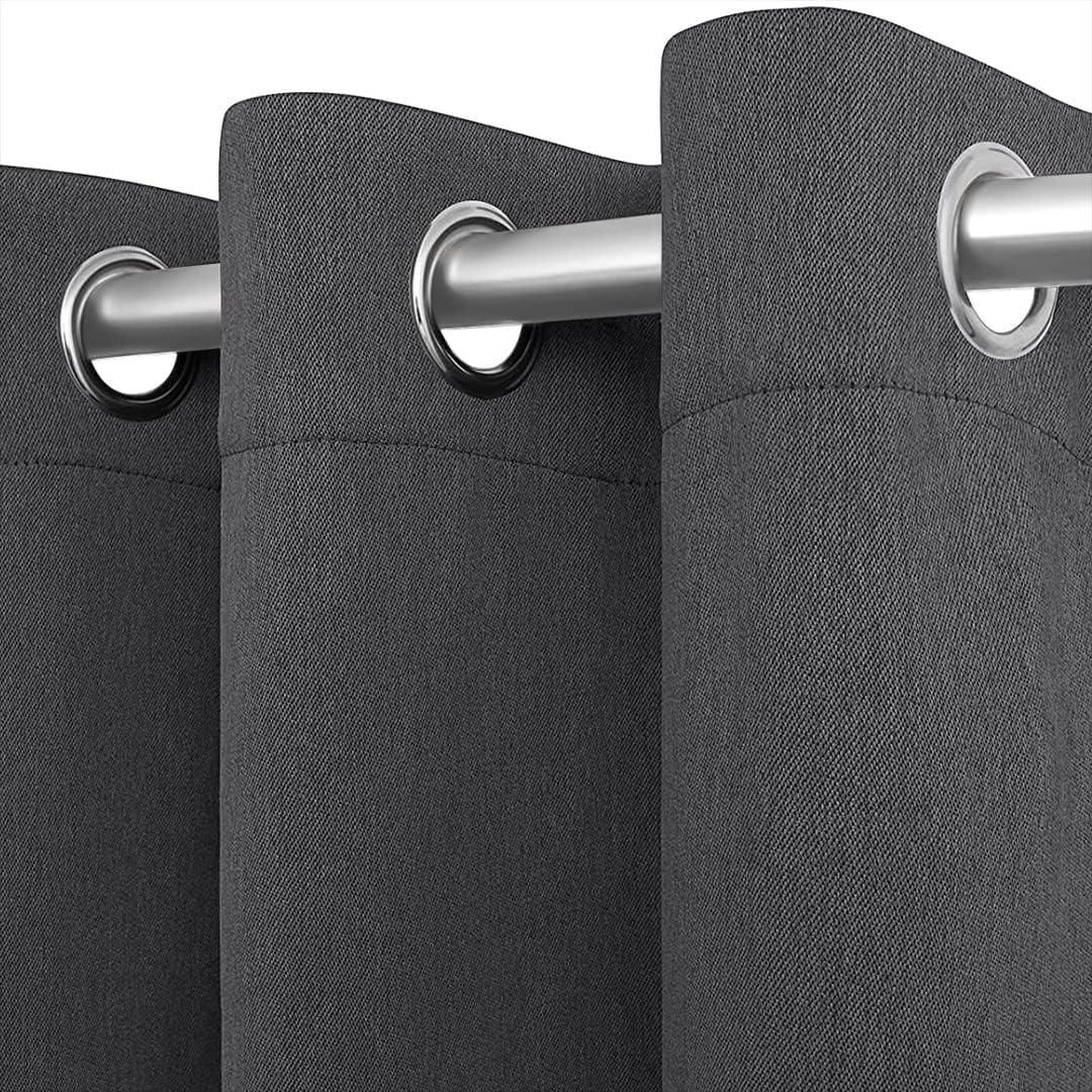 Blackout Curtains for Bedroom Pack of 2 Window Hanging Panels 63 inch Long Blind Off Grommet Curtains Thick Black Out Window Screen No Light Drapes 52 x 63 inch Grey