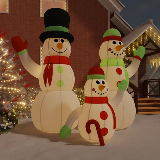 Inflatable Snowman Family with LEDs 16 ft