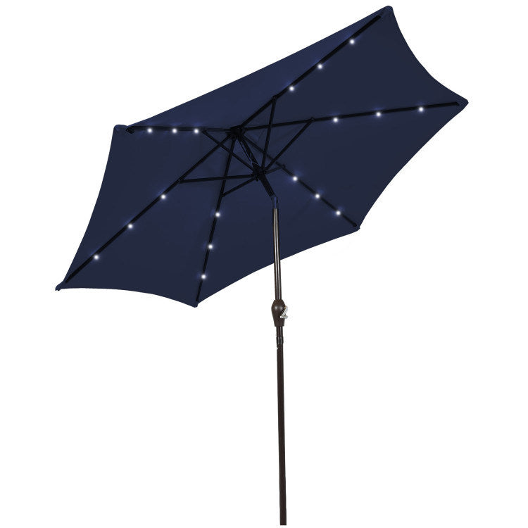 10 Feet Outdoor Patio Umbrella with Bright Solar LED Lights