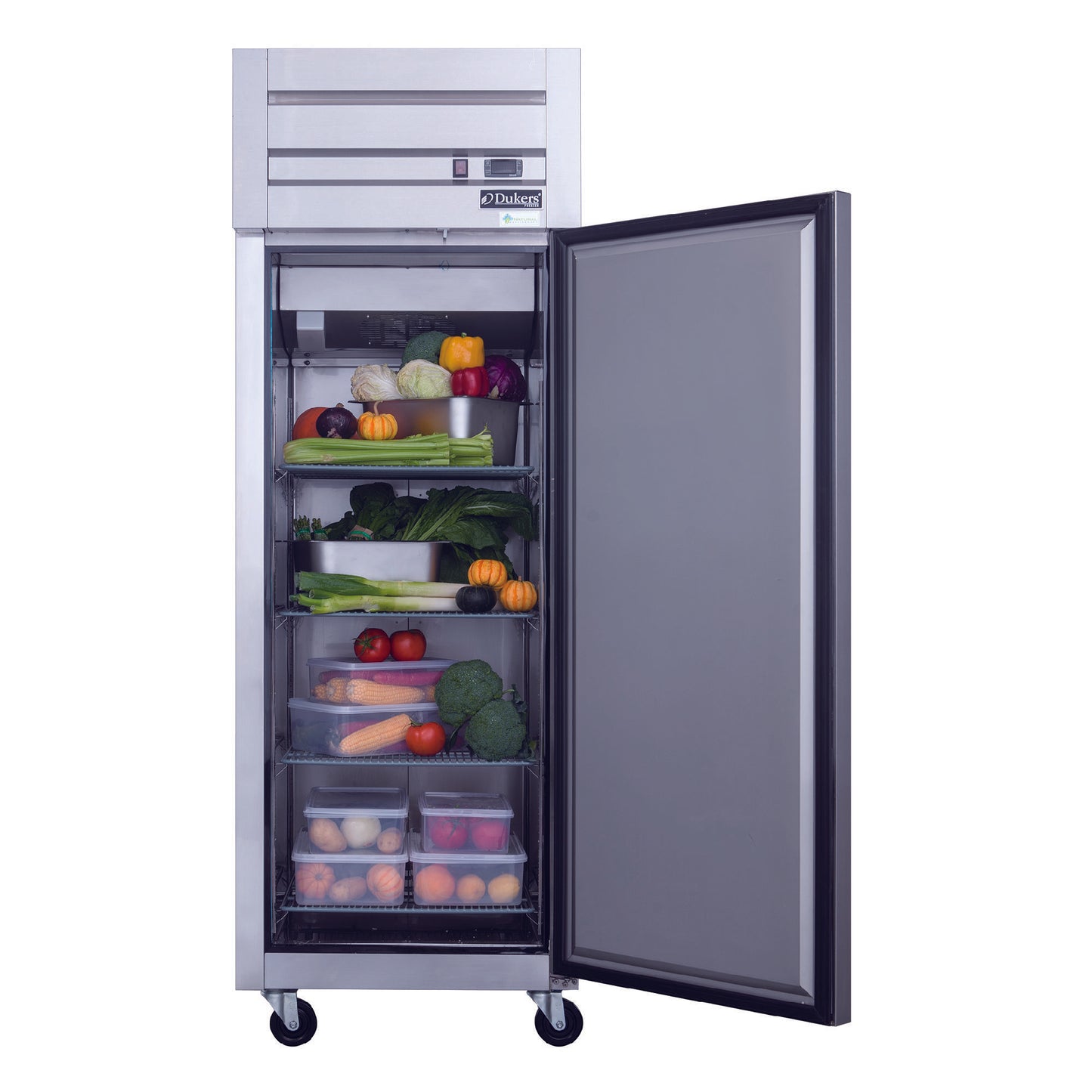 Dukers Commercial Single Door Upright Reach-in Refrigerator in Stainless Steel 18.31cu.ft.