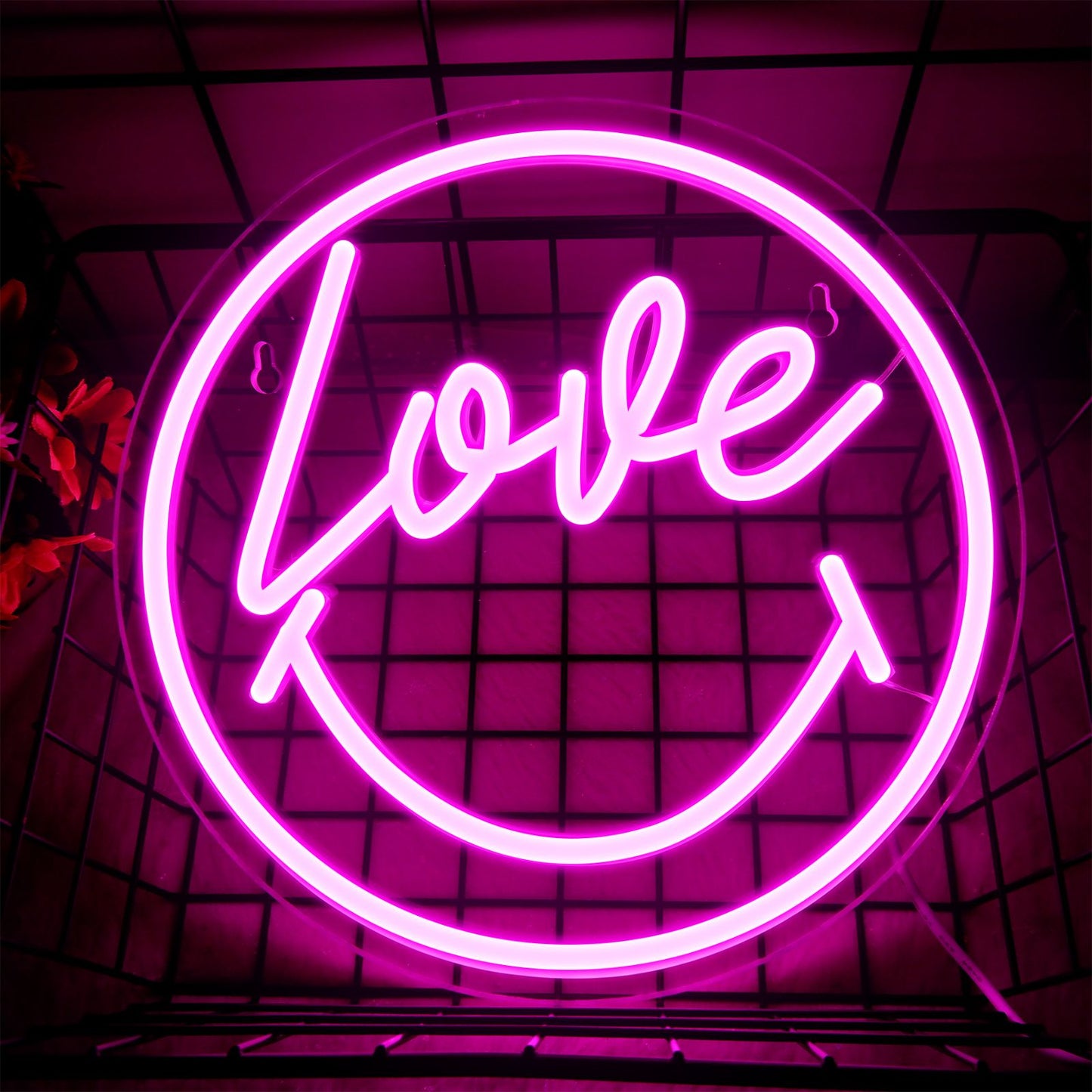 1pc Purple LED Neon Sign, USB Powered For Bedroom Room Wall Decoration, For Holiday Party Wedding Decoration, Multipurpose Decorative Wall Mounted Lights