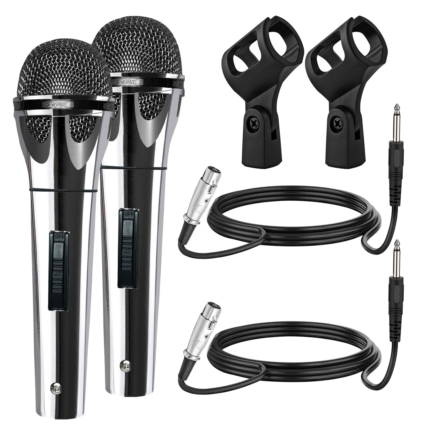 5 Core Microphone XLR Dynamic Mic Karaoke Singing Handheld Microfono Wired Professional Unidirectional 1/4 Plug In Cord Connection for Vocal DJ Music - PM 817 CH