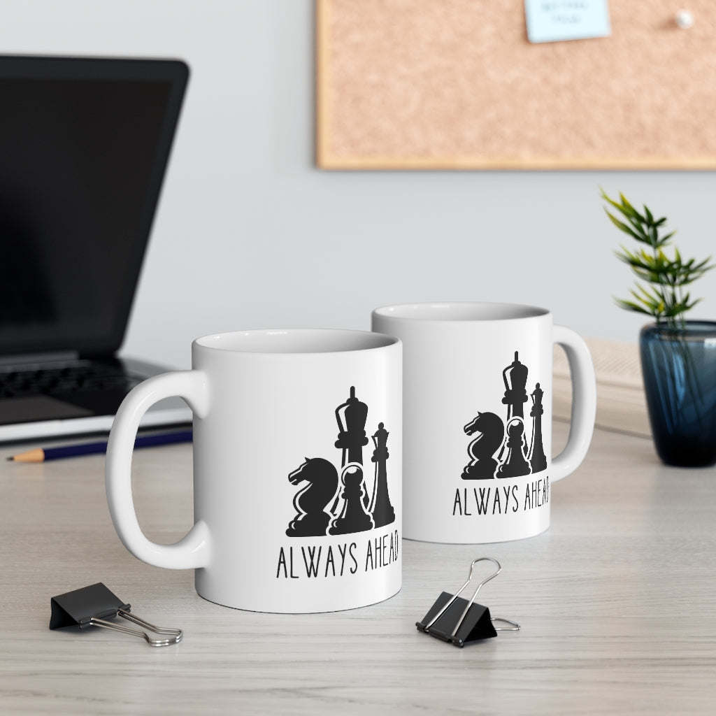 Chess Pieces Always Ahead Ceramic Mug 11oz