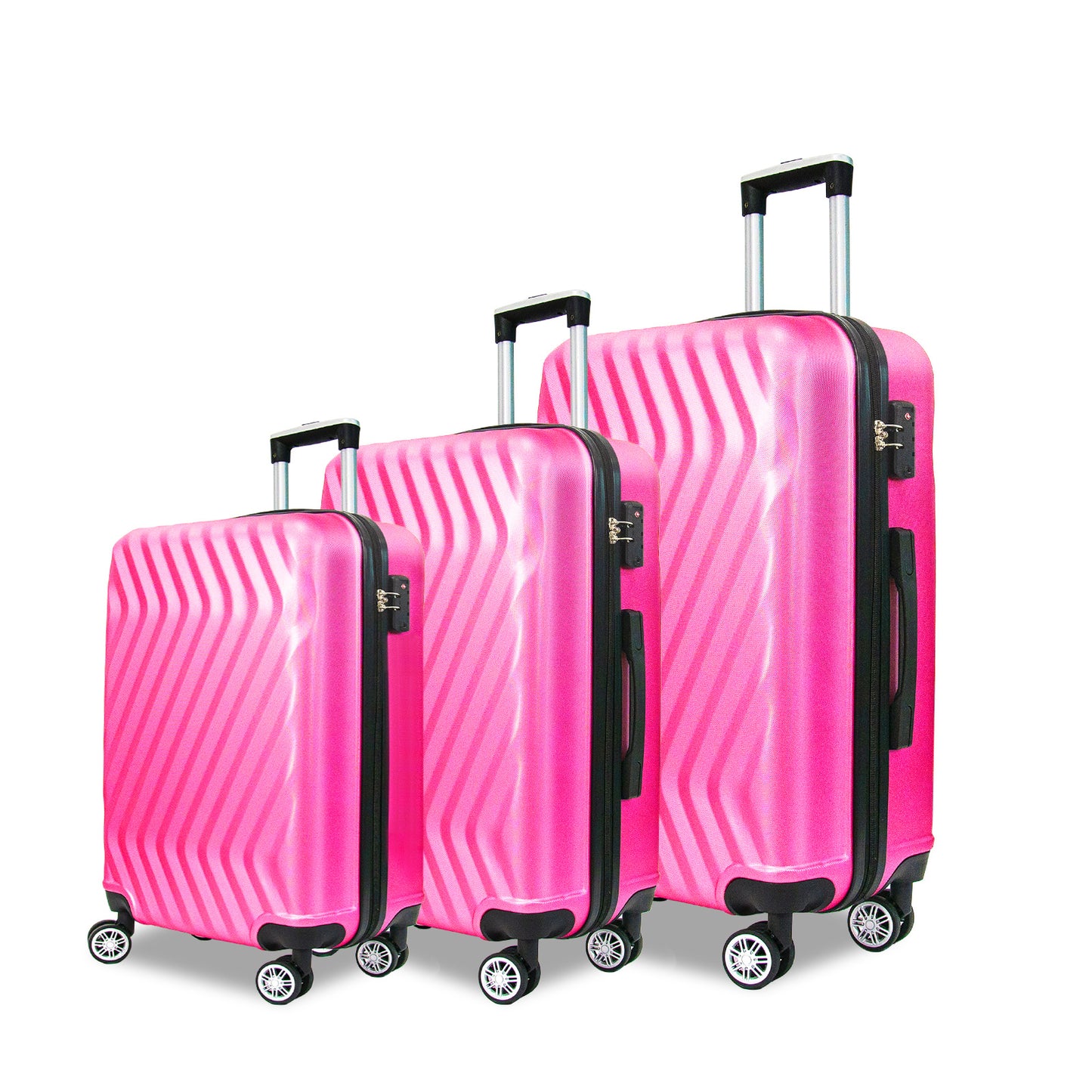 Hardside Lightweight Luggage Featuring 4-Spinning Wheel Robust ABS and Secure TSA Lock Luggage Set 3 Pieces(20/24/28 Inches) Women and Men