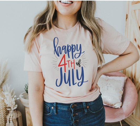 Happy 4th Of July T-shirt, American Flag Shirt, Patriotic Shirt, Gift For Her, American Shirt, Usa Shirt, Friends Top, Memorial Day Shirt