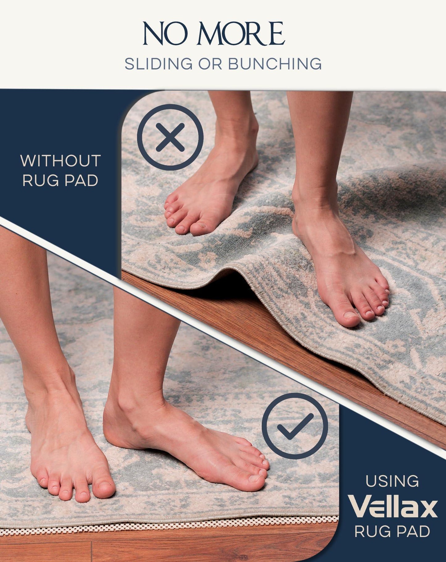 Non Slip Rug Pad Gripper 2 x 3 Ft Anti Skid Carpet Mat Provides Protection for Hardwood Floors and Hard Surfaces Extra Strong Grip and Thick Padding for Safe and in Place Your Area Rugs Runners