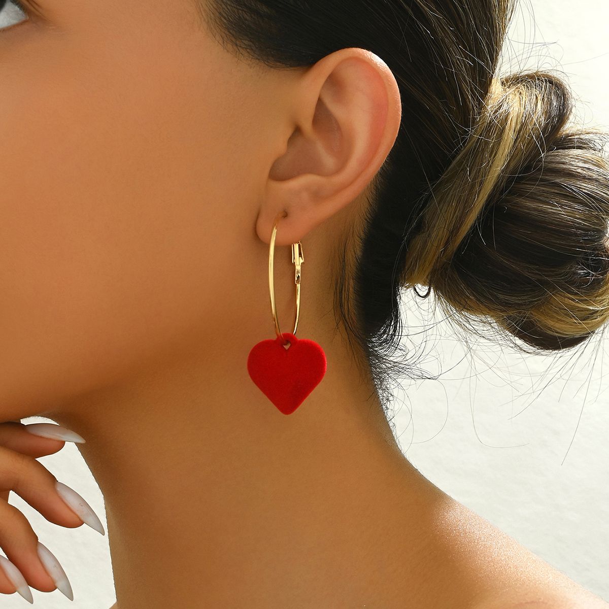 Romantic Heart-Shaped Hoop Earrings -  Perfect for Valentine's Day Gifts