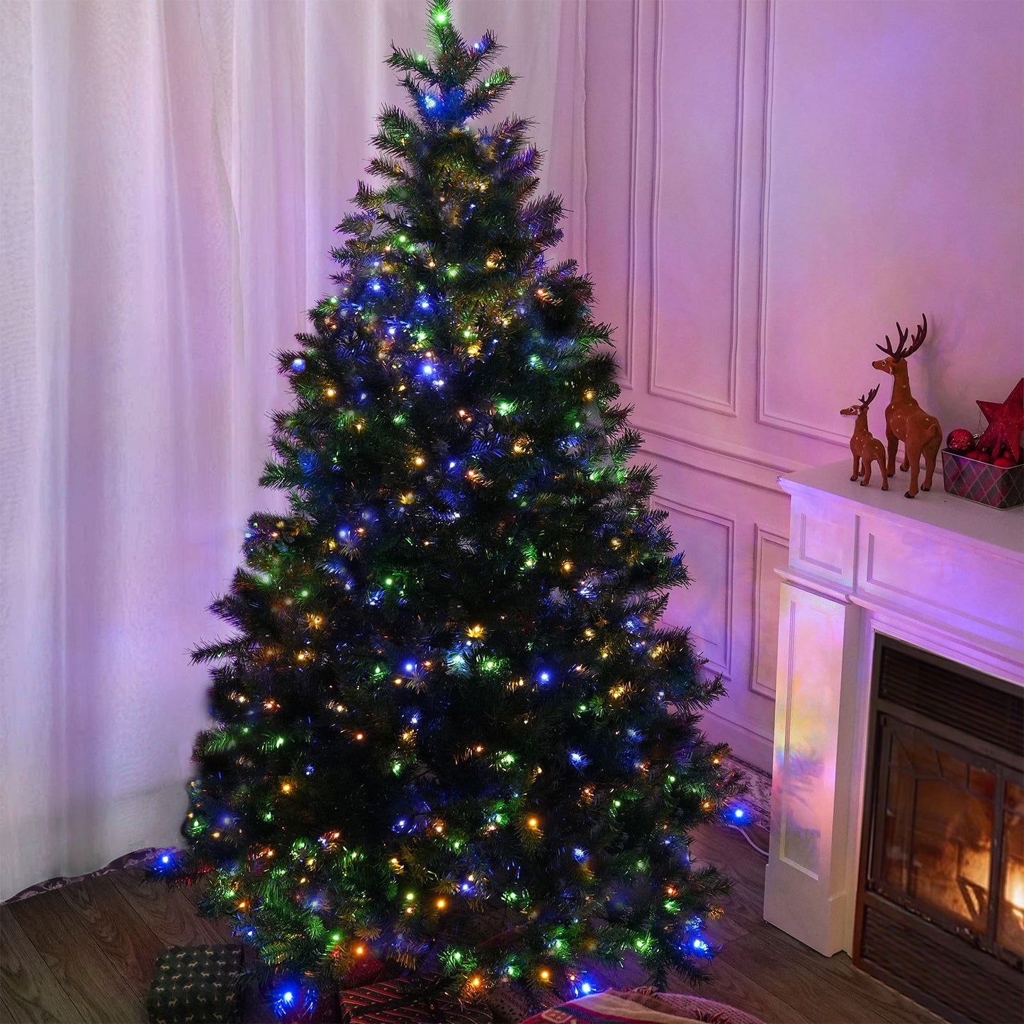 6FT PVC Festive Atmosphere Christmas Tree with 976 Branch Tips, 330 LED Lights and 11 Functions